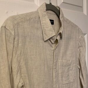 Club Monaco Unisex Oatmeal 100% Cotton Button Down Shirt